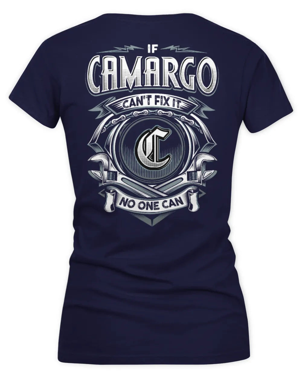CAMARGO AP81-K4-626 - Personalized Ahmed Quote Apparel “If Ahmed Can't Fix It, No One Can” - Women's V-Neck T-Shirt - Navy