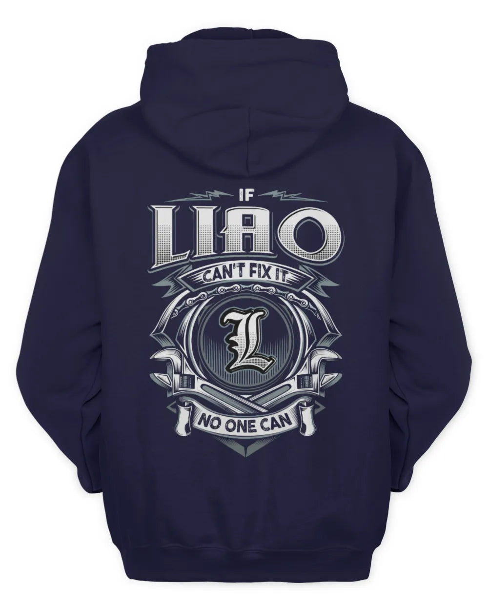 LIAO AP81-K4-626 - Personalized Ahmed Quote Apparel “If Ahmed Can't Fix It, No One Can” - Unisex Hoodie - Navy