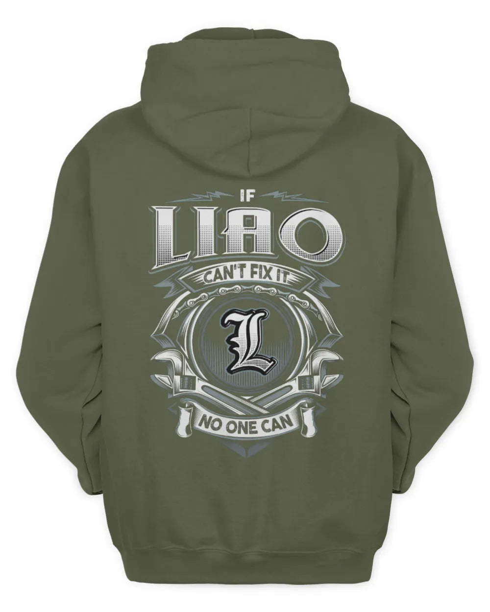 LIAO AP81-K4-626 - Personalized Ahmed Quote Apparel “If Ahmed Can't Fix It, No One Can” - Unisex Hoodie - Military Green