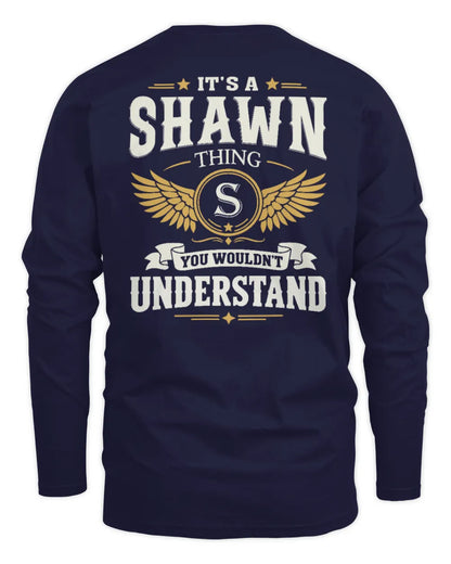 SHAWN KT06-M008 It’s a [NAME] Thing – You Wouldn’t Understand | Personalized Vintage T-Shirt - Men's Long Sleeved T-Shirt - Navy