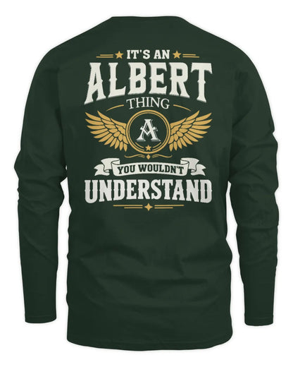 ALBERT KT06-M008 It’s a [NAME] Thing – You Wouldn’t Understand | Personalized Vintage T-Shirt - Men's Long Sleeved T-Shirt - Forest Green