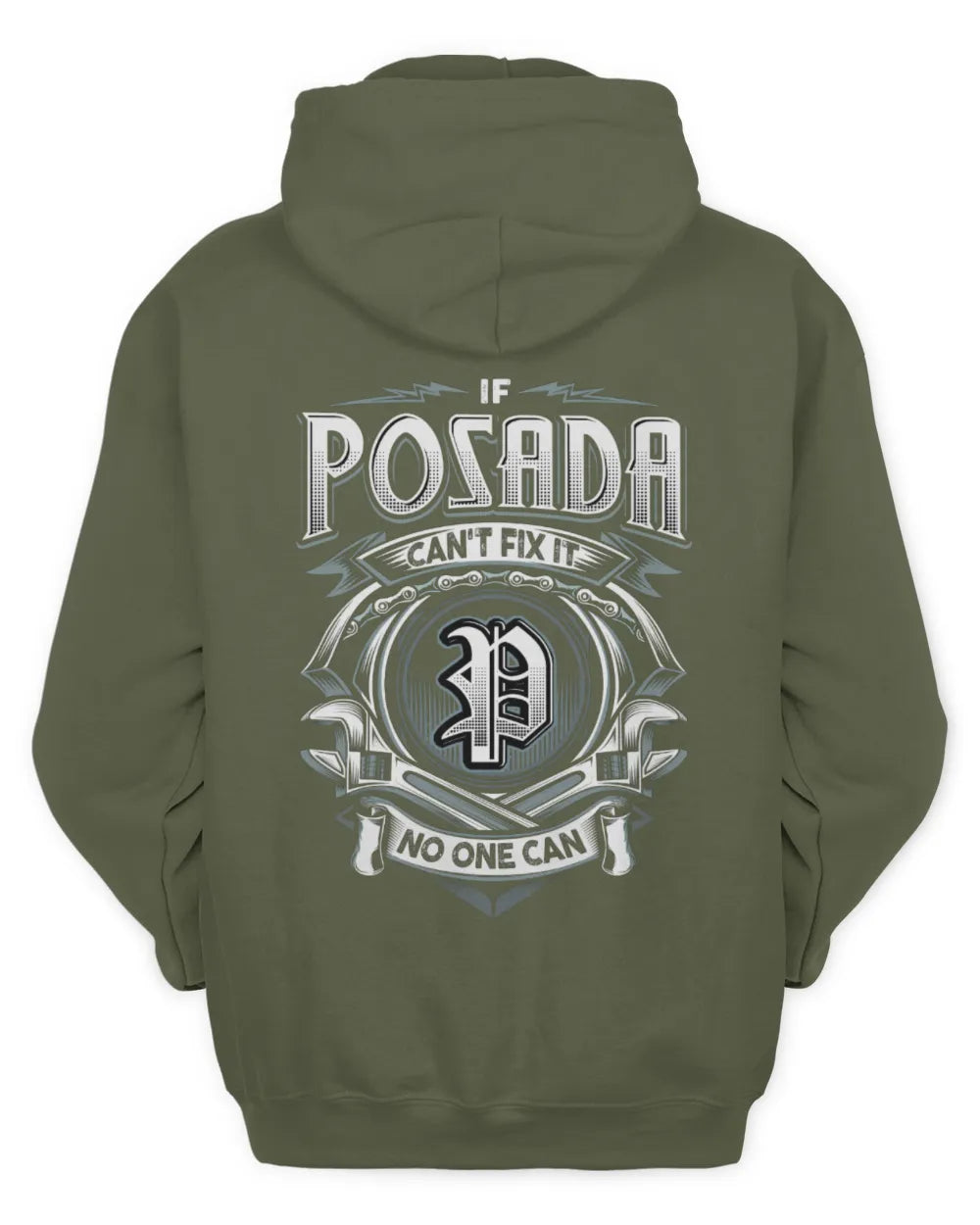 POSADA AP81-K4-626 - Personalized Ahmed Quote Apparel “If Ahmed Can't Fix It, No One Can” - Unisex Hoodie - Military Green