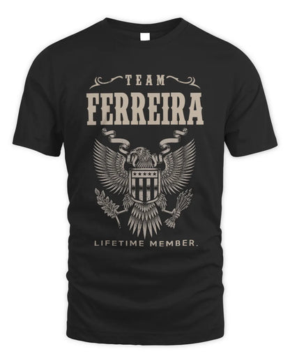 FERREIRA TP06-K82 – Personalized Classic Style Apparel “Team NAME Lifetime Member” - Unisex Standard T-Shirt - Black