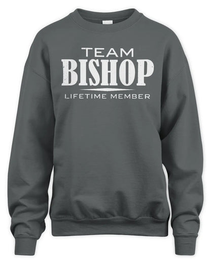 BISHOP BL62-K4-128 - Personalized “Team NAME Lifetime Member” - Unisex Sweatshirt - Charcoal
