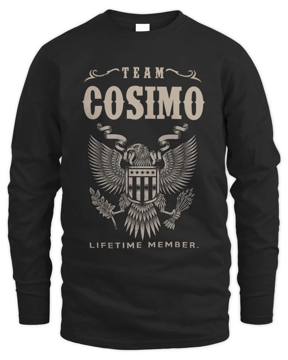 COSIMO TP06-K82 – Personalized Classic Style Apparel “Team NAME Lifetime Member” - Men's Long Sleeved T-Shirt - Black