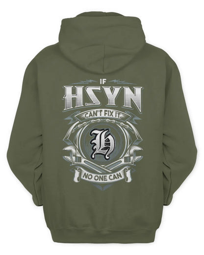 HSYN AP81-K4-626 - Personalized Ahmed Quote Apparel “If Ahmed Can't Fix It, No One Can” - Unisex Hoodie - Military Green