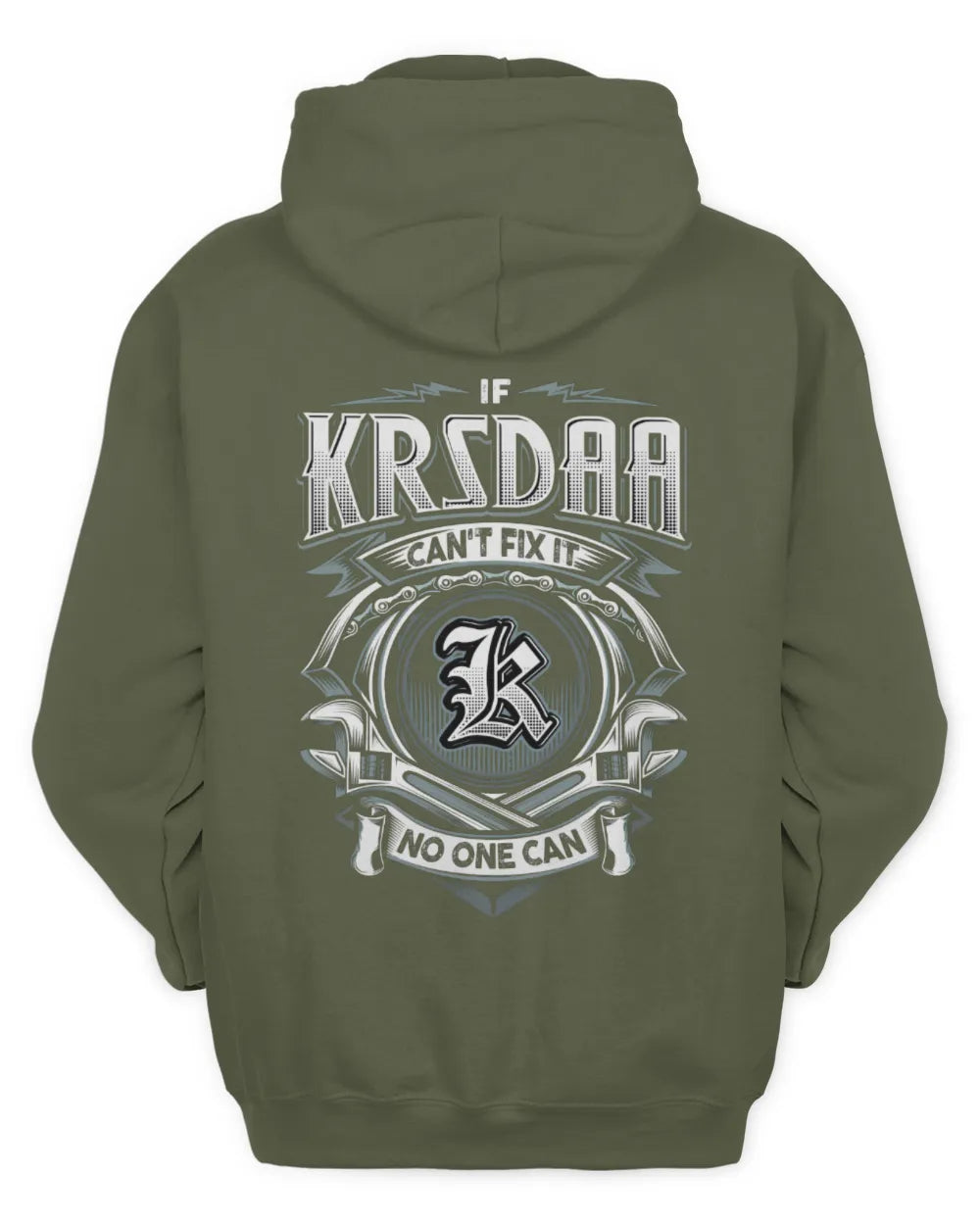 KRSDAA AP81-K4-626 - Personalized Ahmed Quote Apparel “If Ahmed Can't Fix It, No One Can” - Unisex Hoodie - Military Green