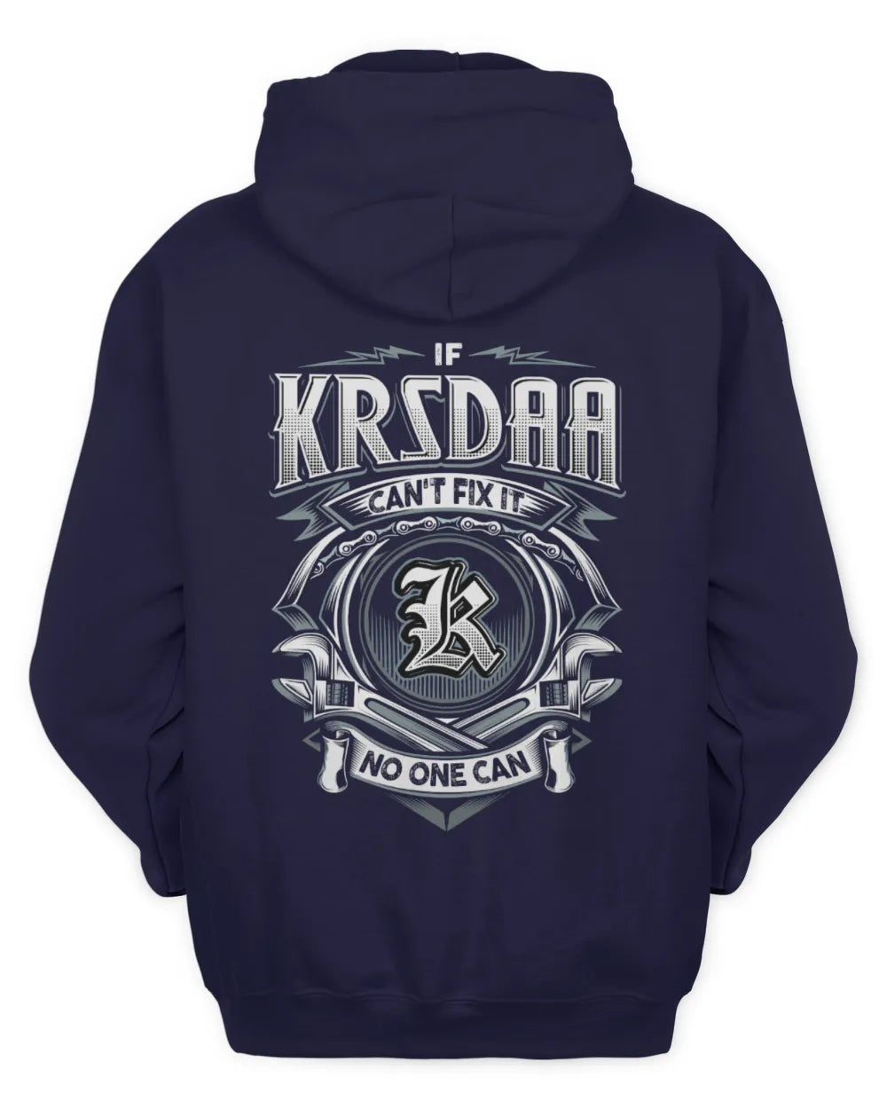 KRSDAA AP81-K4-626 - Personalized Ahmed Quote Apparel “If Ahmed Can't Fix It, No One Can” - Unisex Hoodie - Navy