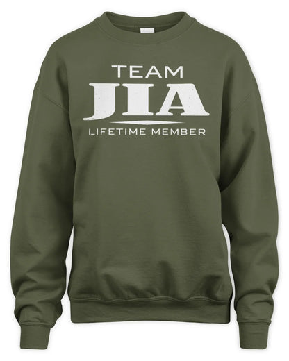 JIA BL62-K4-128 - Personalized “Team NAME Lifetime Member” - Unisex Sweatshirt - Military Green