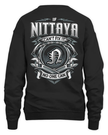 NITTAYA AP81-K4-626 - Personalized Ahmed Quote Apparel “If Ahmed Can't Fix It, No One Can” - Unisex Sweatshirt - Black