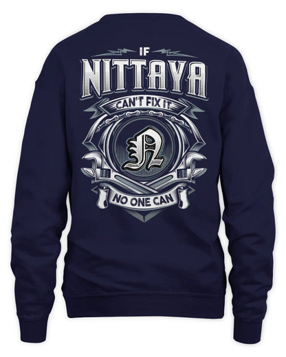 NITTAYA AP81-K4-626 - Personalized Ahmed Quote Apparel “If Ahmed Can't Fix It, No One Can” - Unisex Sweatshirt - Navy