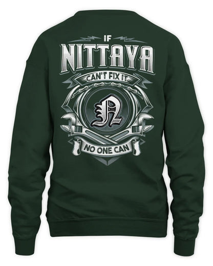 NITTAYA AP81-K4-626 - Personalized Ahmed Quote Apparel “If Ahmed Can't Fix It, No One Can” - Unisex Sweatshirt - Forest Green
