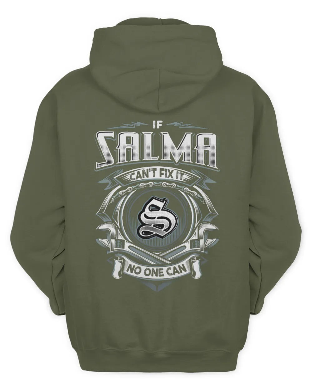 SALMA AP81-K4-626 - Personalized Ahmed Quote Apparel “If Ahmed Can't Fix It, No One Can” - Unisex Hoodie - Military Green