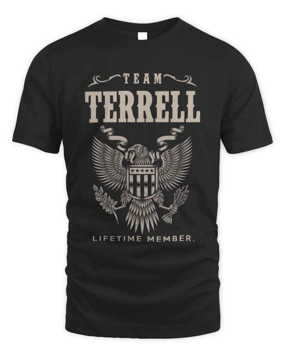 TERRELL TP06-K82 – Personalized Classic Style Apparel “Team NAME Lifetime Member” - Unisex Standard T-Shirt - Black