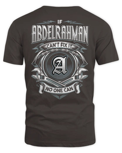 ABDELRAHMAN AP81-K4-626 - Personalized Ahmed Quote Apparel “If Ahmed Can't Fix It, No One Can” - Unisex Standard T-Shirt - Dark Chocolate