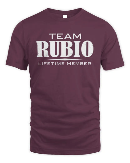 RUBIO BL62-K4-128 - Personalized “Team NAME Lifetime Member” - Unisex Standard T-Shirt - Maroon