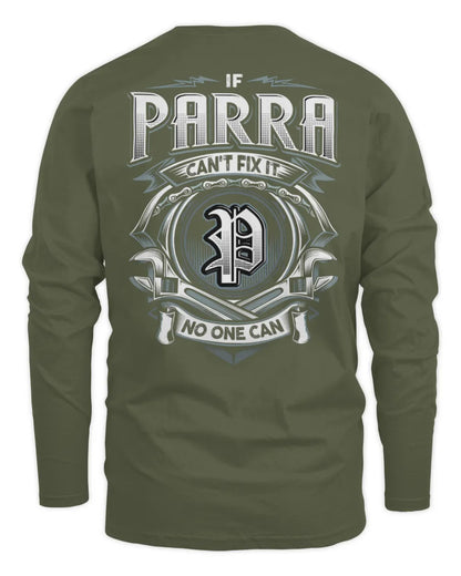 PARRA AP81-K4-626 - Personalized Ahmed Quote Apparel “If Ahmed Can't Fix It, No One Can” - Men's Long Sleeved T-Shirt - Military Green