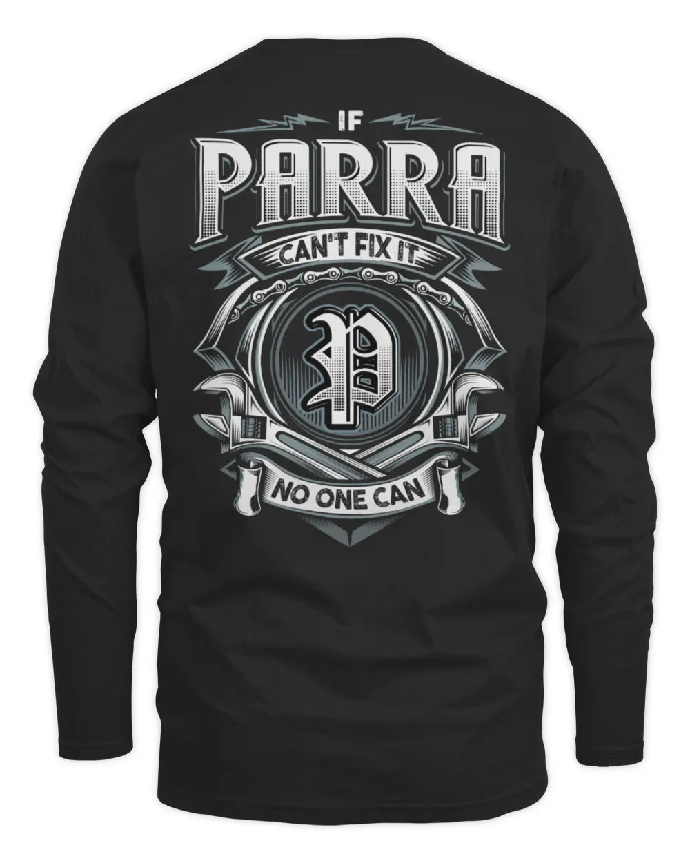 PARRA AP81-K4-626 - Personalized Ahmed Quote Apparel “If Ahmed Can't Fix It, No One Can” - Men's Long Sleeved T-Shirt - Black