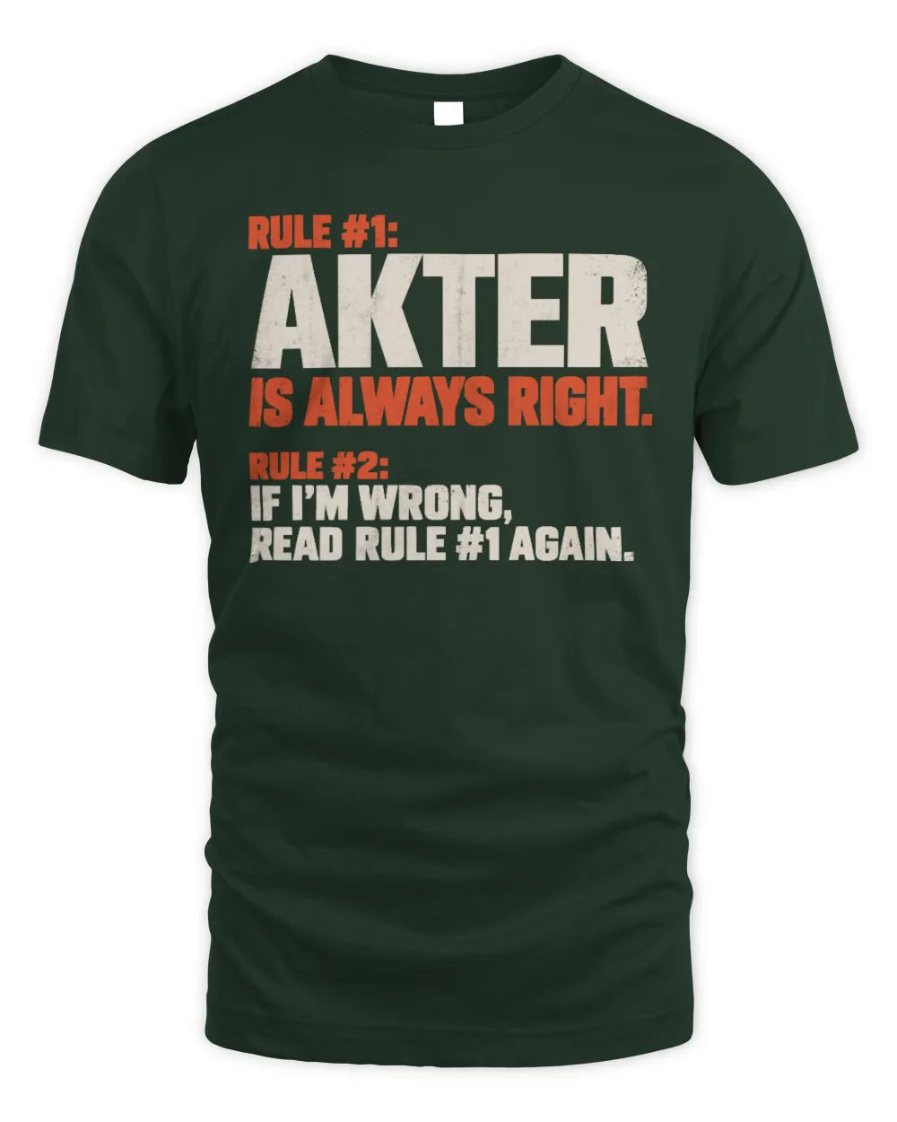 AKTER NP1-H006 
Always Right Personalized Name T-Shirt – Funny Custom Name Shirt - Unisex Standard T-Shirt - Forest Green