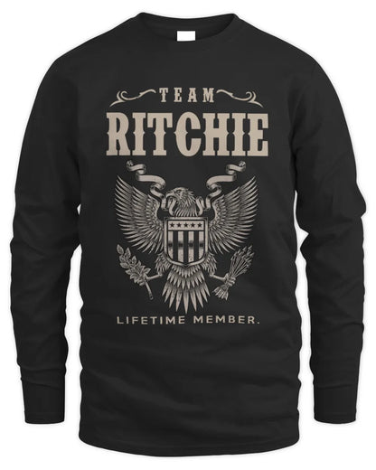RITCHIE TP06-K82 – Personalized Classic Style Apparel “Team NAME Lifetime Member” - Men's Long Sleeved T-Shirt - Black
