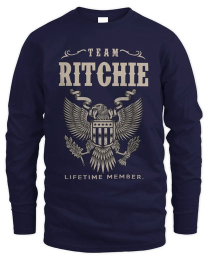 RITCHIE TP06-K82 – Personalized Classic Style Apparel “Team NAME Lifetime Member” - Men's Long Sleeved T-Shirt - Navy
