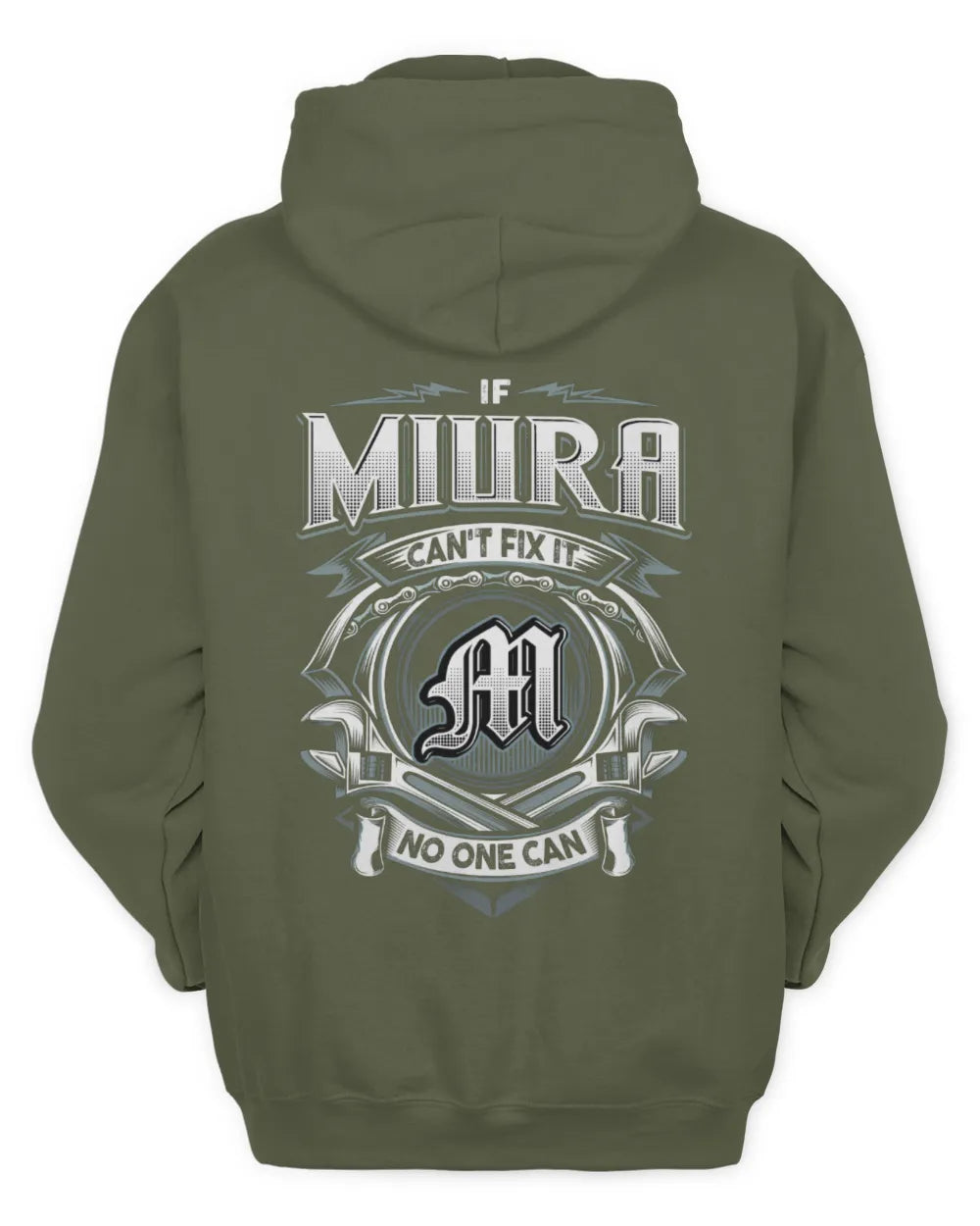 MIURA AP81-K4-626 - Personalized Ahmed Quote Apparel “If Ahmed Can't Fix It, No One Can” - Unisex Hoodie - Military Green