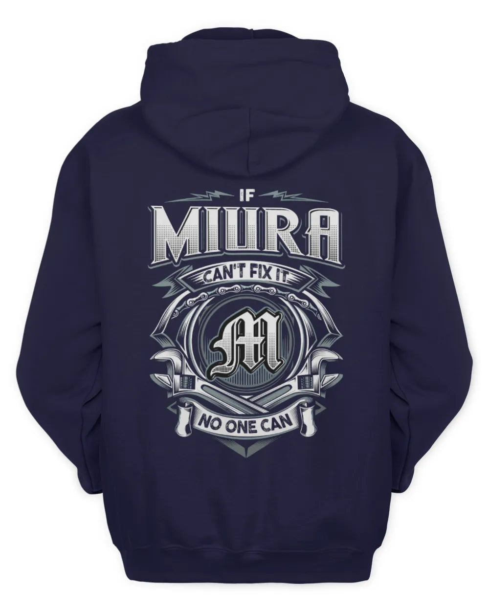 MIURA AP81-K4-626 - Personalized Ahmed Quote Apparel “If Ahmed Can't Fix It, No One Can” - Unisex Hoodie - Navy