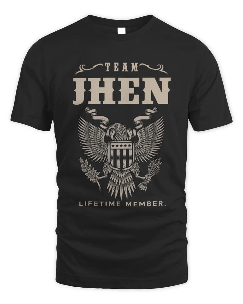 JHEN TP06-K82 – Personalized Classic Style Apparel “Team NAME Lifetime Member” - Unisex Standard T-Shirt - Black