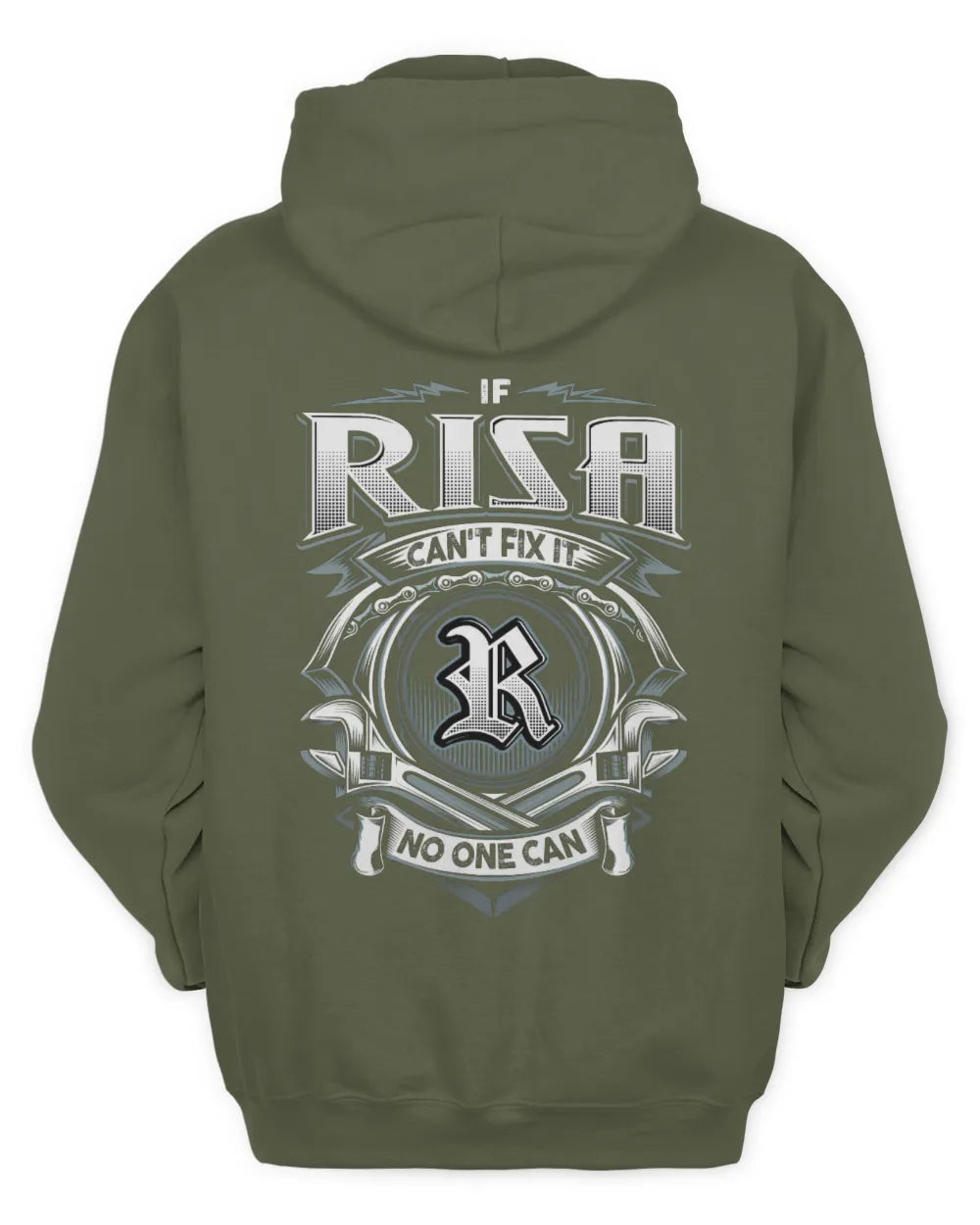 RISA AP81-K4-626 - Personalized Ahmed Quote Apparel “If Ahmed Can't Fix It, No One Can” - Unisex Hoodie - Military Green