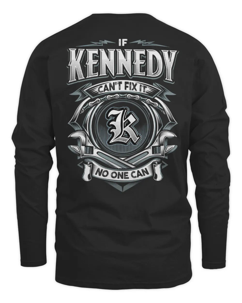 KENNEDY AP81-K4-626 - Personalized Ahmed Quote Apparel “If Ahmed Can't Fix It, No One Can” - Men's Long Sleeved T-Shirt - Black
