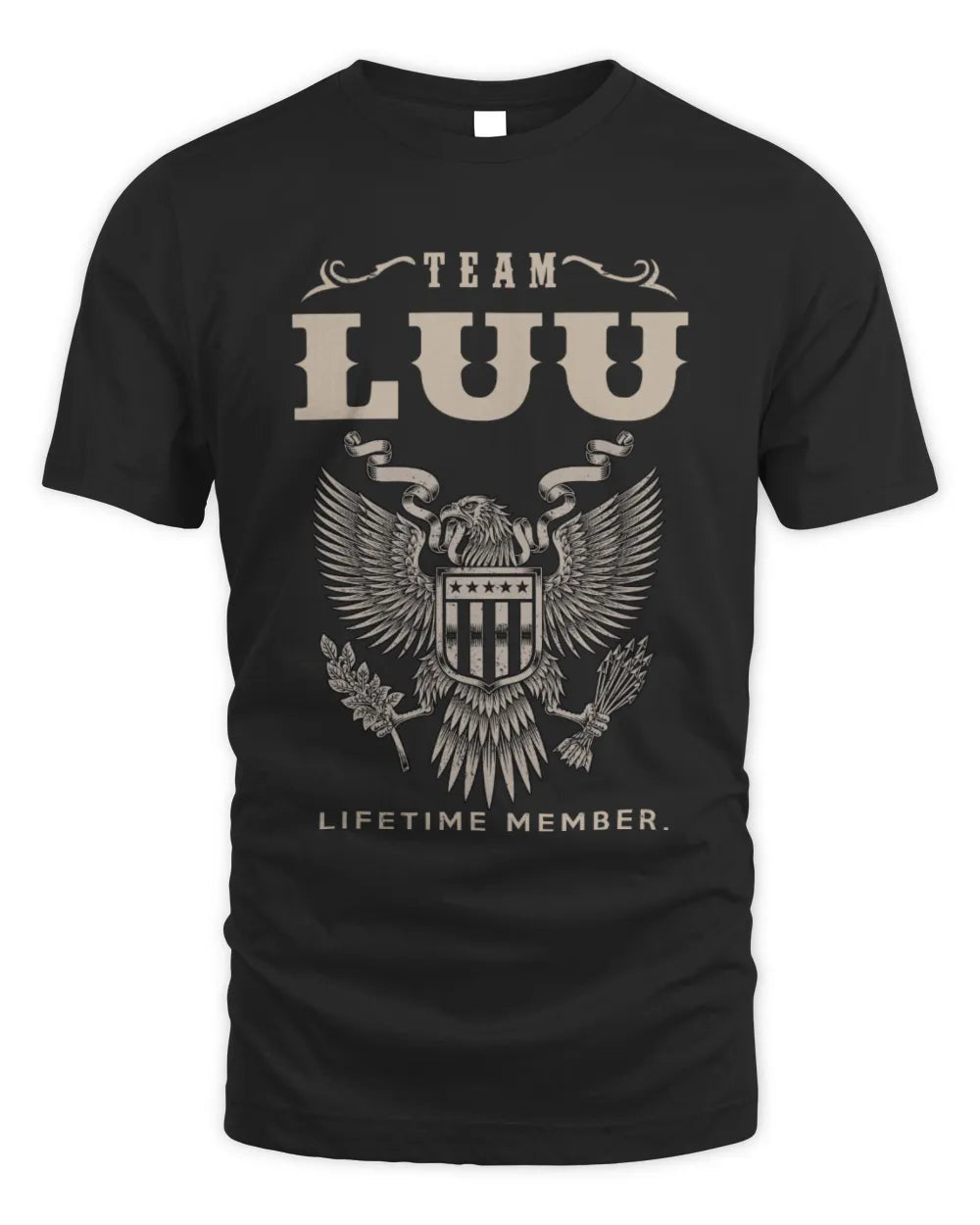 LUU TP06-K82 – Personalized Classic Style Apparel “Team NAME Lifetime Member” - Unisex Standard T-Shirt - Black