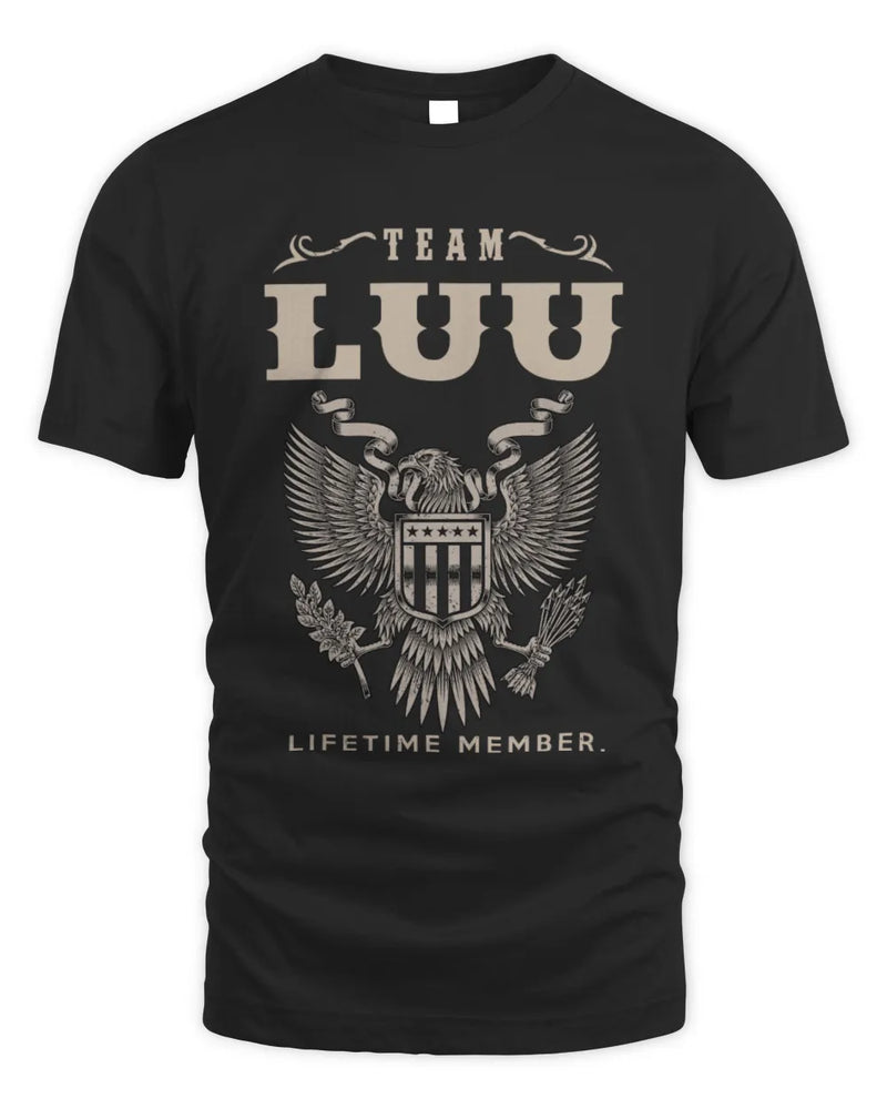 LUU TP06-K82 – Personalized Classic Style Apparel “Team NAME Lifetime Member” - Unisex Standard T-Shirt - Black