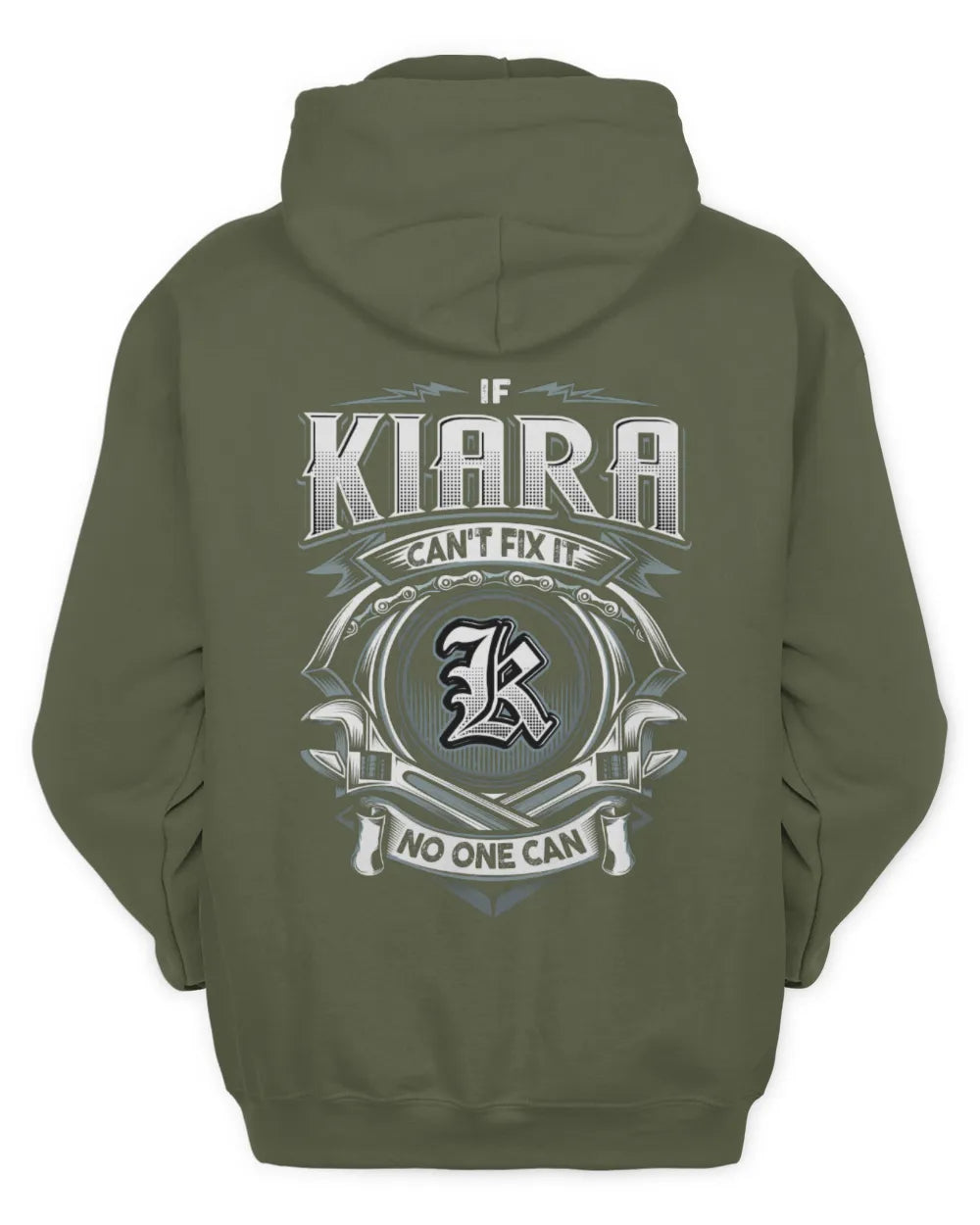 KIARA AP81-K4-626 - Personalized Ahmed Quote Apparel “If Ahmed Can't Fix It, No One Can” - Unisex Hoodie - Military Green