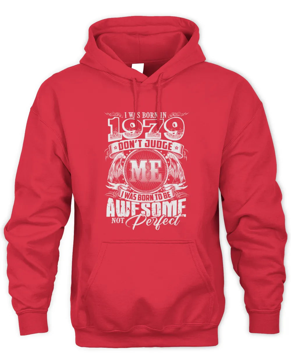 1979 HH89-K2 – Awesome Birth Year Quote T-Shirt - Unisex Hoodie - Red