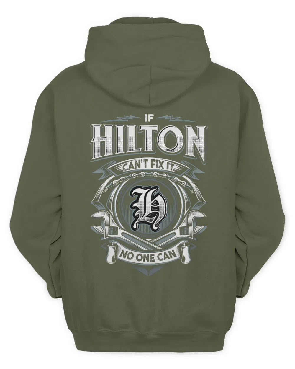 HILTON AP81-K4-626 - Personalized Ahmed Quote Apparel “If Ahmed Can't Fix It, No One Can” - Unisex Hoodie - Military Green