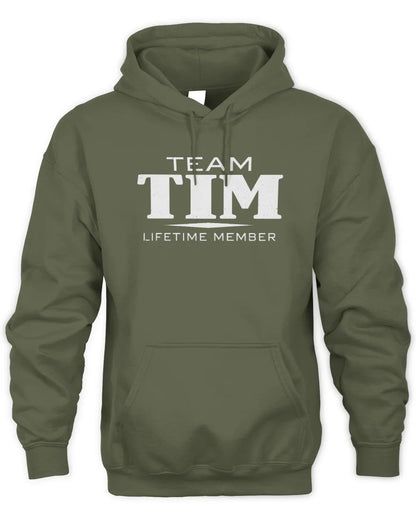 TIM BL62-K4-128 - Personalized “Team NAME Lifetime Member” - Unisex Hoodie - Military Green