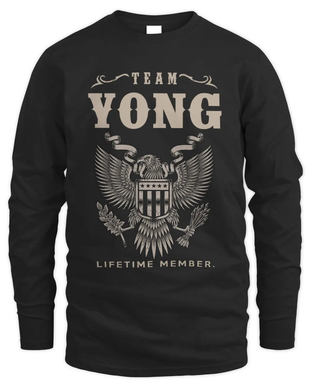 YONG TP06-K82 – Personalized Classic Style Apparel “Team NAME Lifetime Member” - Men's Long Sleeved T-Shirt - Black