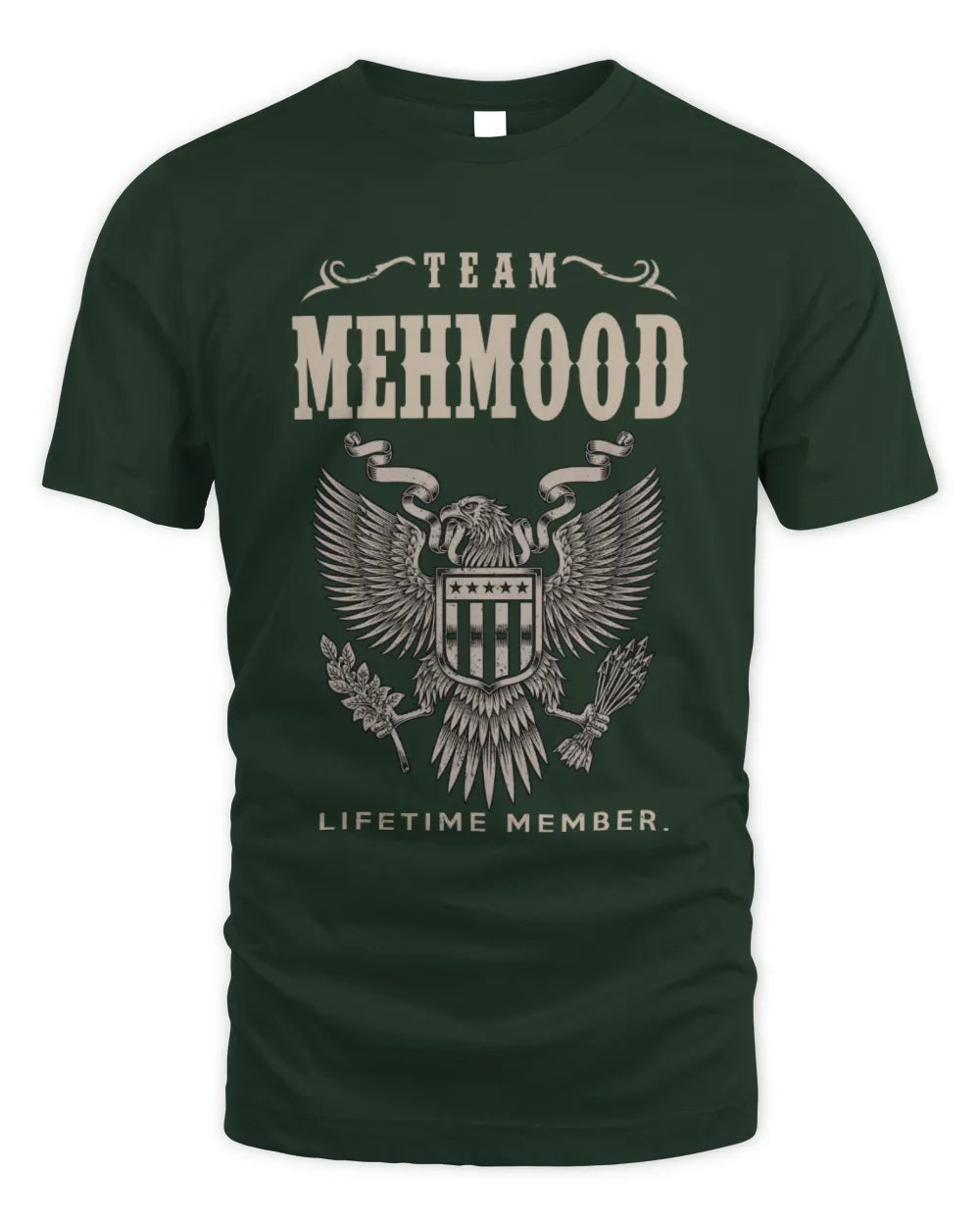 MEHMOOD TP06-K82 – Personalized Classic Style Apparel “Team NAME Lifetime Member” - Unisex Standard T-Shirt - Forest Green