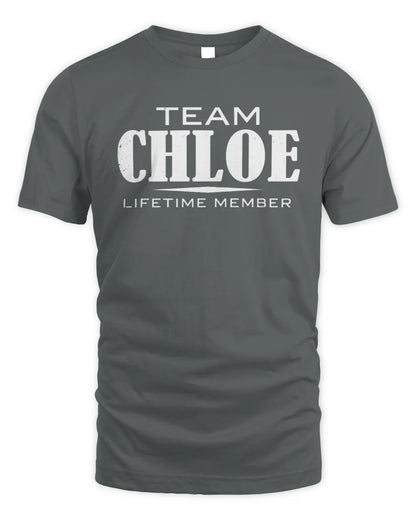 CHLOE BL62-K4-128 - Personalized “Team NAME Lifetime Member” - Unisex Standard T-Shirt - Charcoal