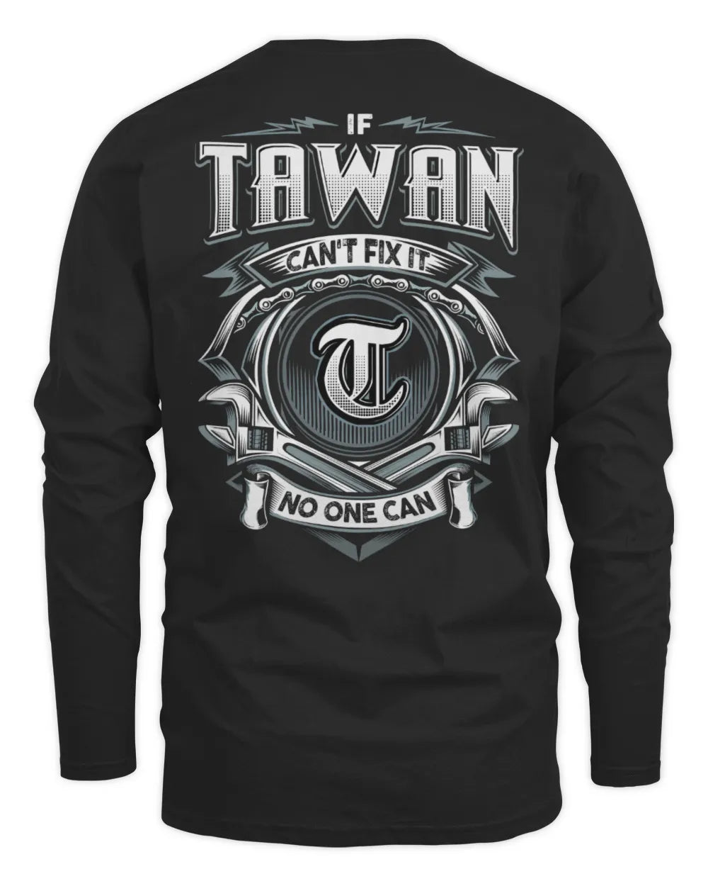 TAWAN AP81-K4-626 - Personalized Ahmed Quote Apparel “If Ahmed Can't Fix It, No One Can” - Men's Long Sleeved T-Shirt - Black