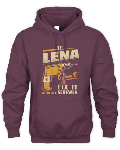 LENA TP22-K4-228 - Personalized Handyman T-Shirt “If AARON Can’t Fix It, We’re All Screwed” - Unisex Hoodie - Maroon