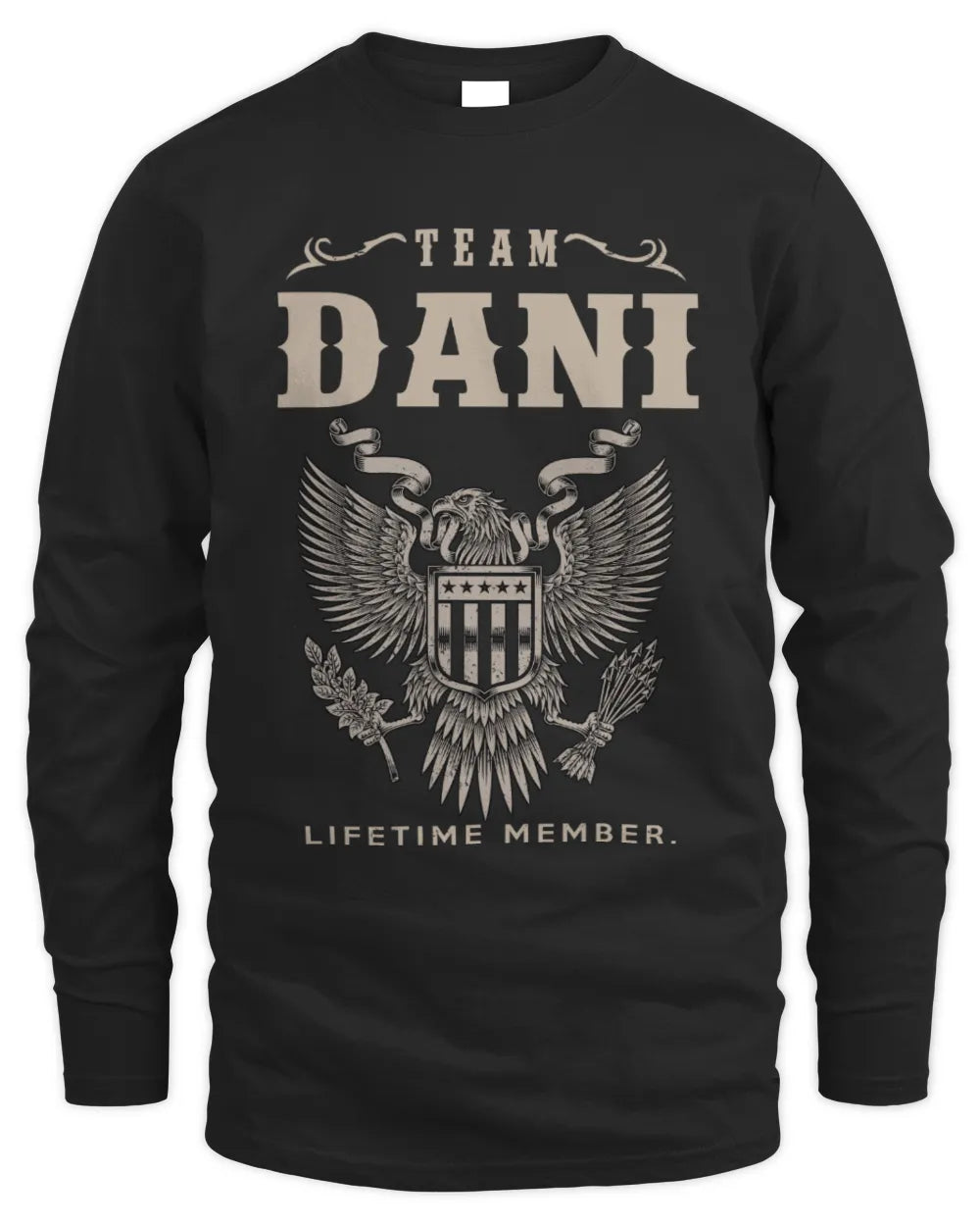 DANI TP06-K82 – Personalized Classic Style Apparel “Team NAME Lifetime Member” - Men's Long Sleeved T-Shirt - Black