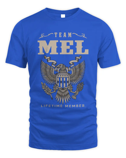 MEL TP06-K82 – Personalized Classic Style Apparel “Team NAME Lifetime Member” - Unisex Standard T-Shirt - Royal