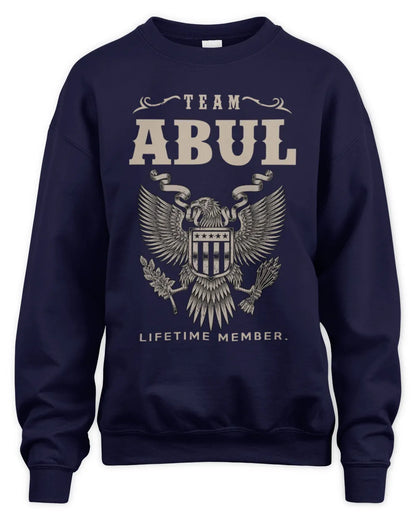 ABUL TP06-K82 – Personalized Classic Style Apparel “Team NAME Lifetime Member” - Unisex Sweatshirt - Navy