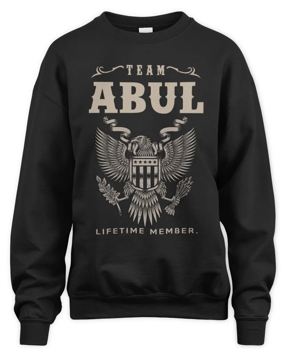 ABUL TP06-K82 – Personalized Classic Style Apparel “Team NAME Lifetime Member” - Unisex Sweatshirt - Black