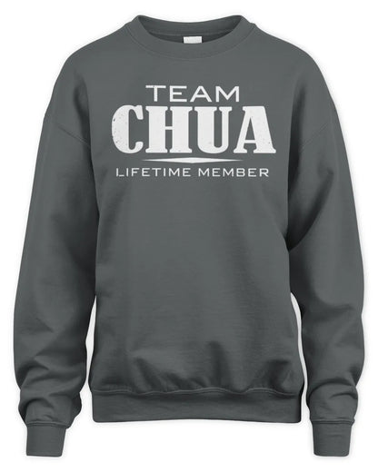 CHUA BL62-K4-128 - Personalized “Team NAME Lifetime Member” - Unisex Sweatshirt - Charcoal