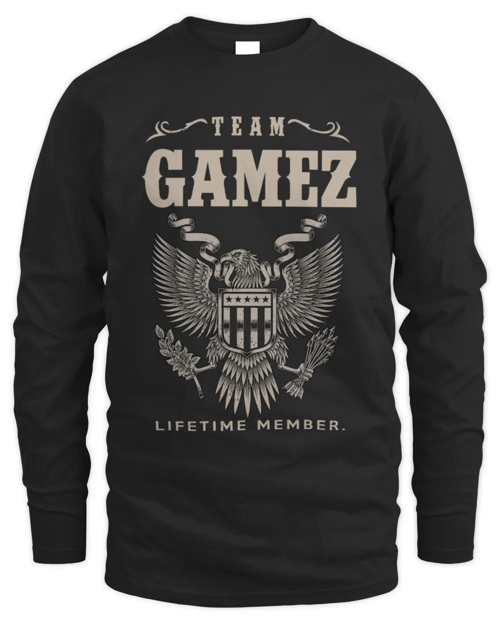 GAMEZ TP06-K82 – Personalized Classic Style Apparel “Team NAME Lifetime Member” - Men's Long Sleeved T-Shirt - Black