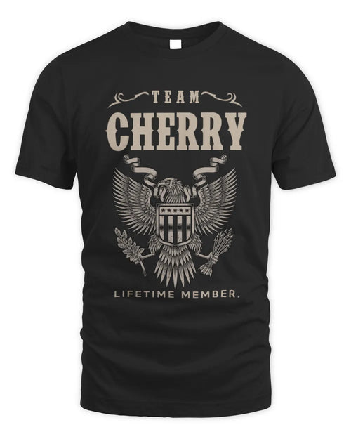 CHERRY TP06-K82 – Personalized Classic Style Apparel “Team NAME Lifetime Member” - Unisex Standard T-Shirt - Black