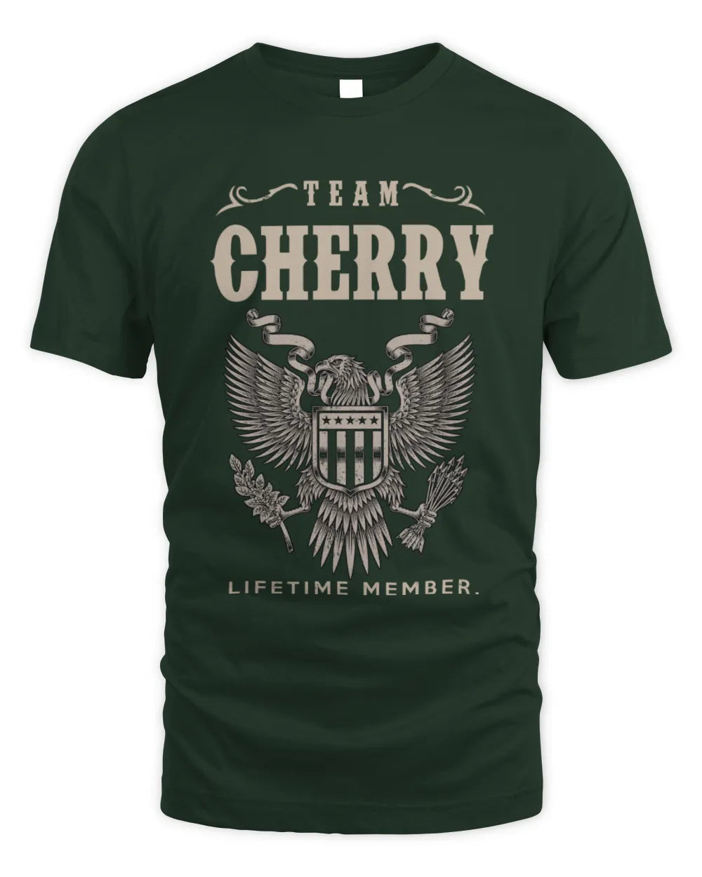CHERRY TP06-K82 – Personalized Classic Style Apparel “Team NAME Lifetime Member” - Unisex Standard T-Shirt - Forest Green