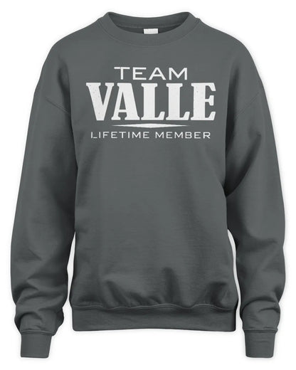 VALLE BL62-K4-128 - Personalized “Team NAME Lifetime Member” - Unisex Sweatshirt - Charcoal